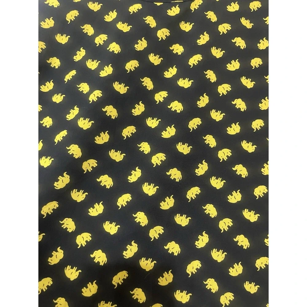 Pleione Elephant Print Tank-Navy Blue/Yellow-Size Medium